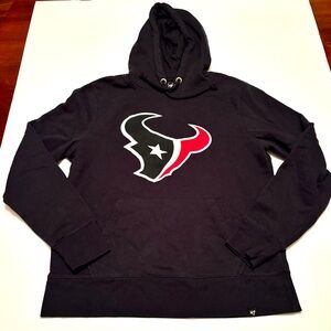 Houston Texans ’47 Brand Blue Pullover Hoodie Size Large NFL Logo Sweatshirt